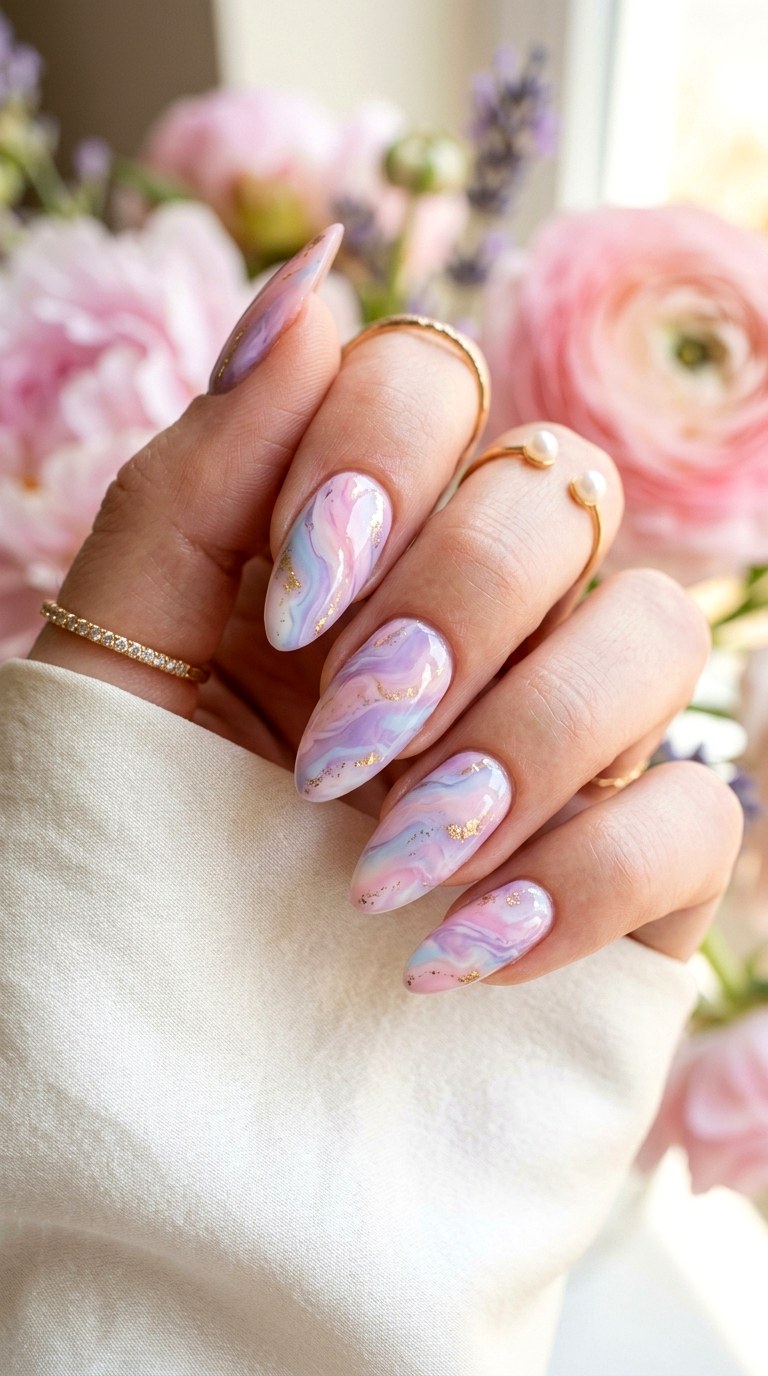 Pastel Marble Nails - 23 Trendy Spring Nail Art Ideas You Need to Try This Year