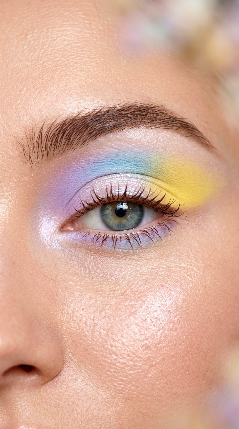 Pastel Rainbow Cloud Wash - 21 colorful makeup looks