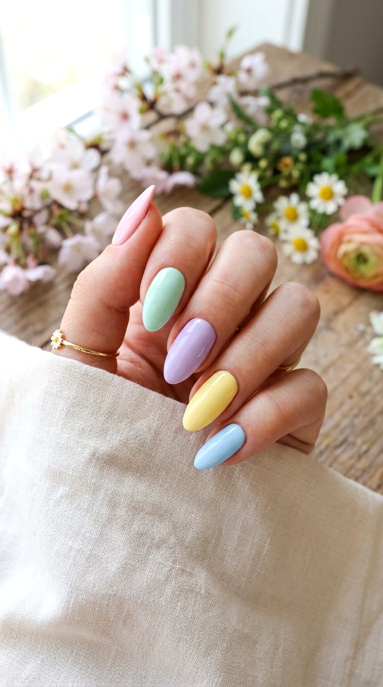 Pastel Rainbow Nails - 25 Soft Pastel Spring Nail Designs That Feel Like Sunshine