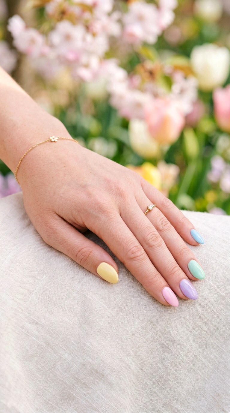 Pastel Rainbow Nails - 22 Cute Spring Nail Ideas for a Fresh Seasonal Manicure