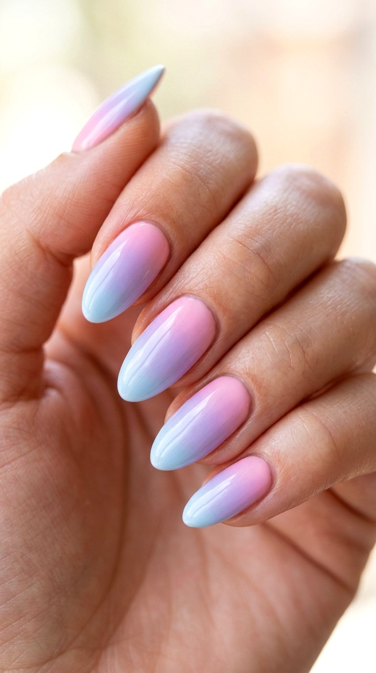 Pastel Rainbow Ombre - 25 Early Season Spring Multicolor Nails