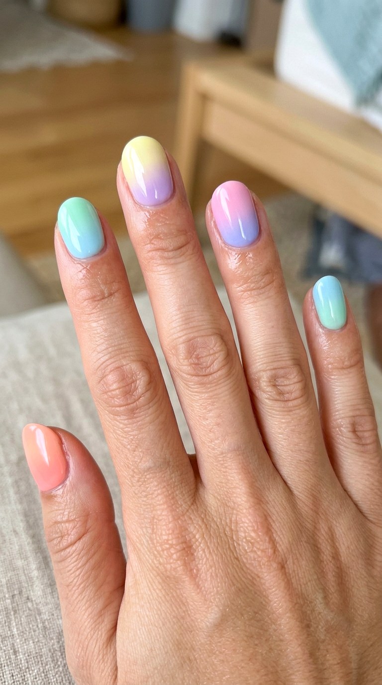 Pastel Rainbow Skittle Ombre Set - 25 Sunset Spring Ombre Nails