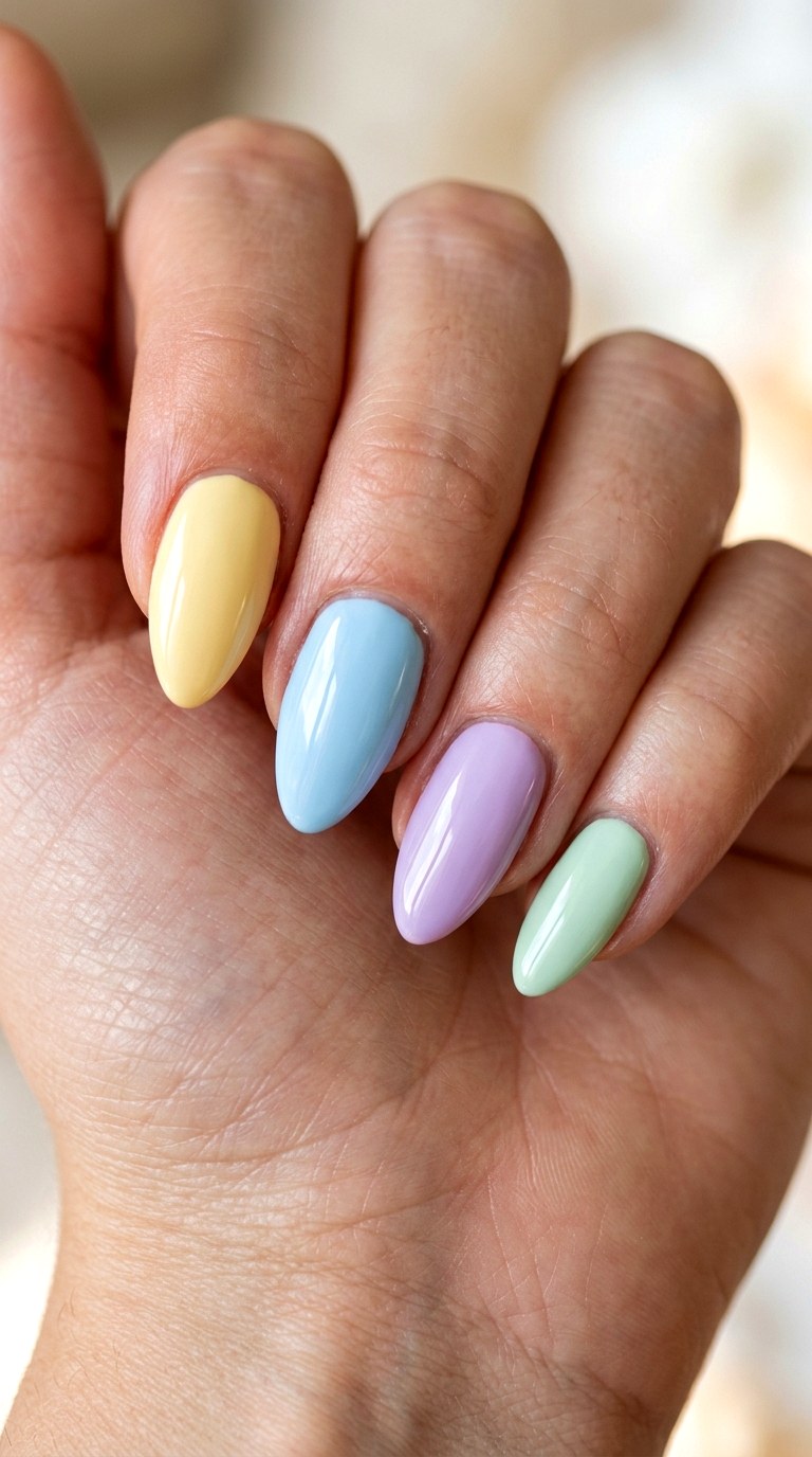 Pastel Skittle Manicure - 29 Subtle Spring Multicolor Nails