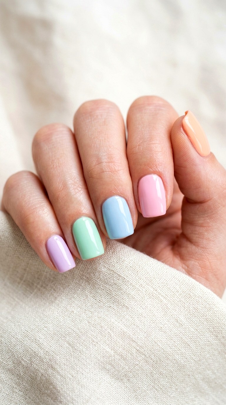 Pastel Skittles Rainbow - 30 Vibrant Spring Color Street Nails