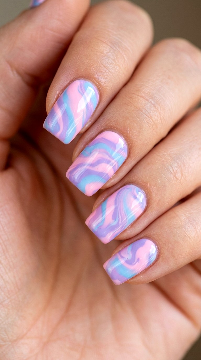 Pastel Swirl Abstract Art - 28 Gorgeous Spring Color Street Nails