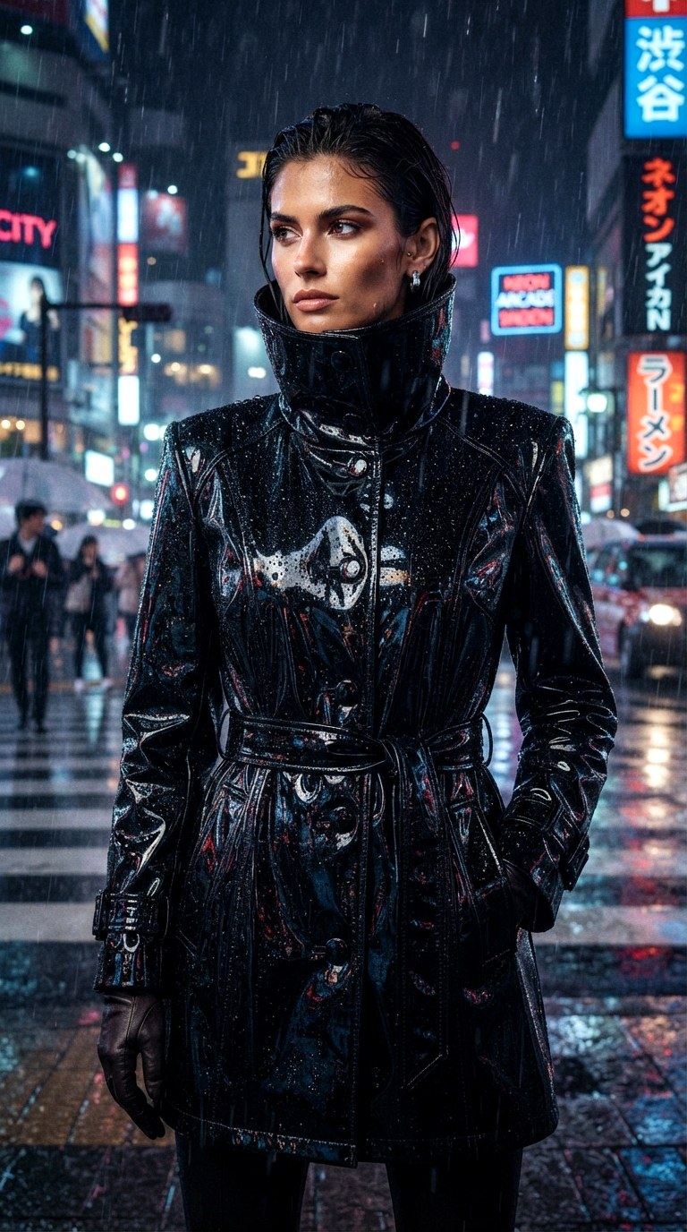 Patent Trench high collar jacke - 30 high collar jacket