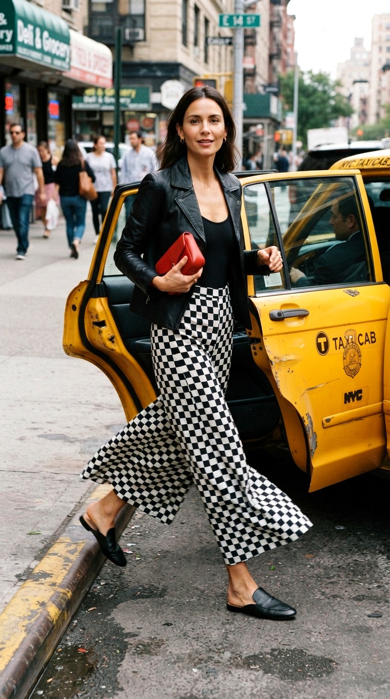 Patterned Pant Mix Master - 29 leather jacket outfit