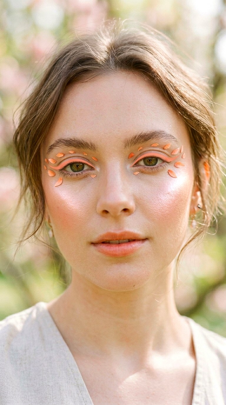 Peach Blossom Detached Wing Design - 22 Floating Petal Spring Eyeliner Dreamy Detached Shapes Inspired by Blooming Garden Energy
