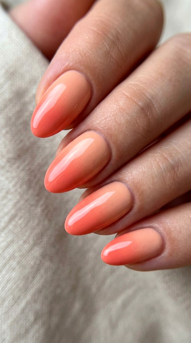 Peach Coral Soft Ombre Fade - 26 At-Home Spring Color Street Nails