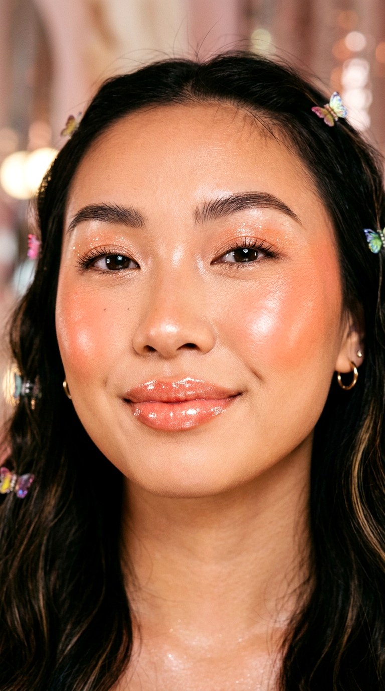 Peach Frosted Lip Glam - 25 Peach Fuzz Fresh Face Glam