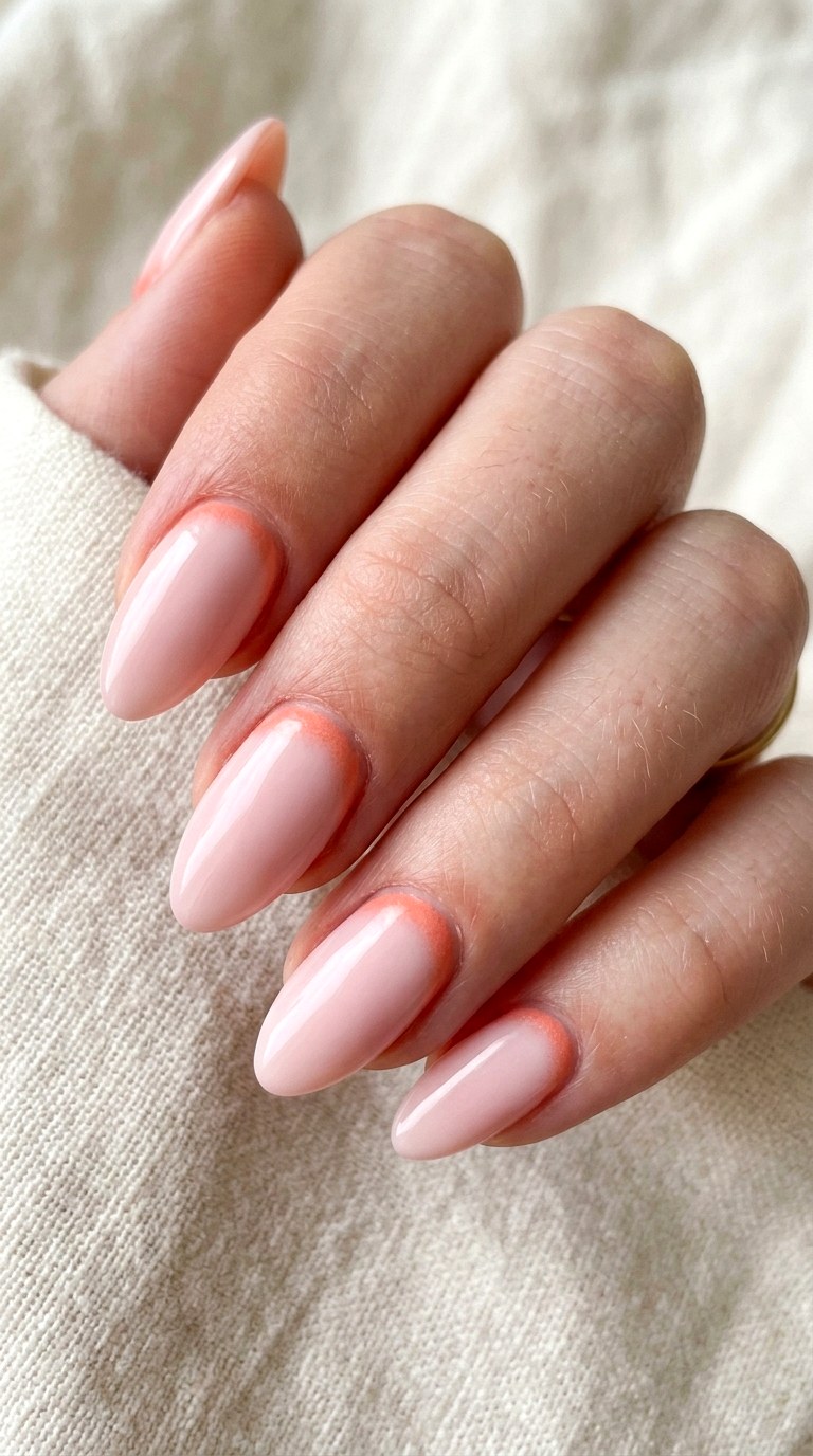 Peach Fuzz Cuticle Cradles - 29 Fine-Line Spring Acrylic Nails