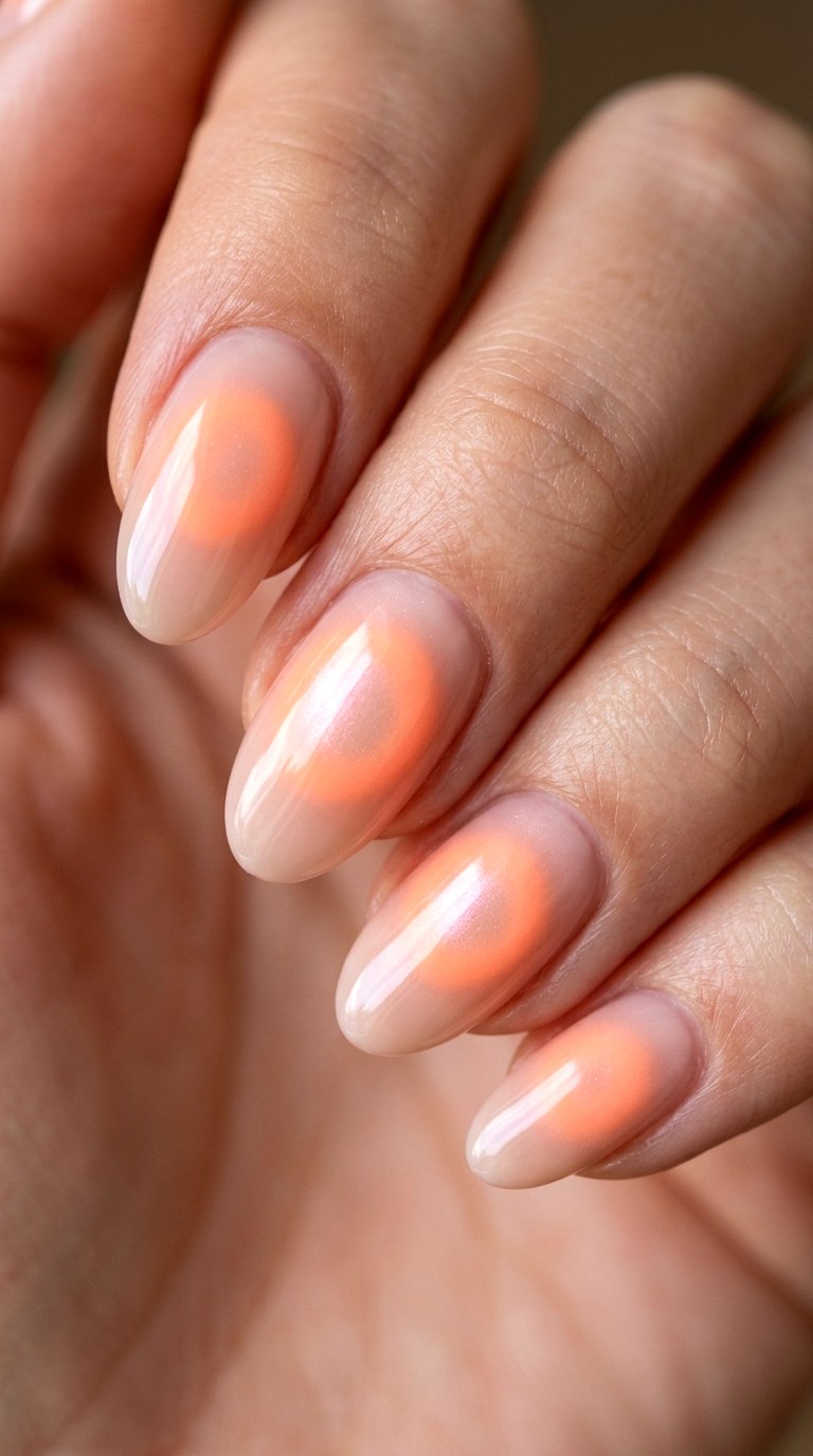 Peach Halo Ombre - 20 Peach Spring Ombre Nails