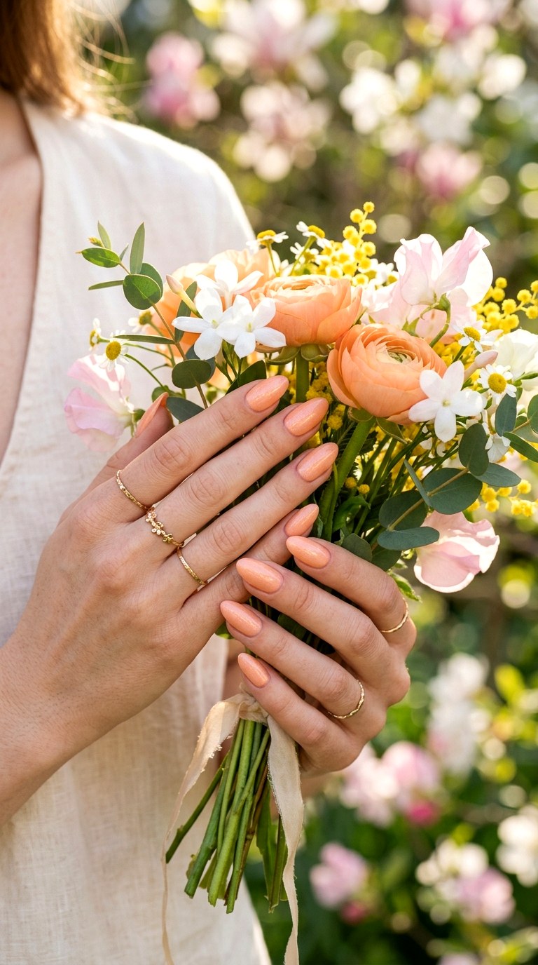 Peach Sorbet Nails - 25 Fresh Spring Nail Colors & Designs You’ll See Everywhere in 2026