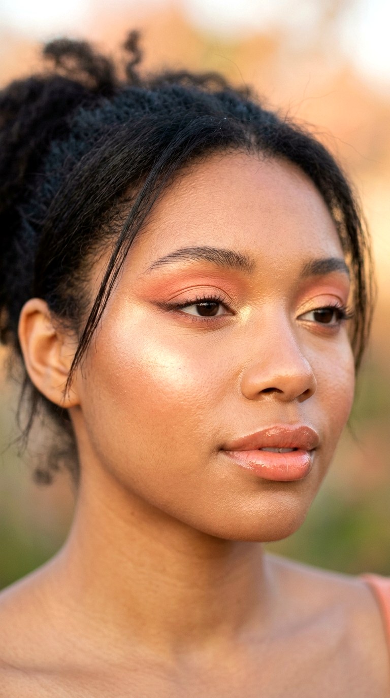 Peach Sunset Glow Makeup - 25 Peach Fuzz Fresh Face Glam