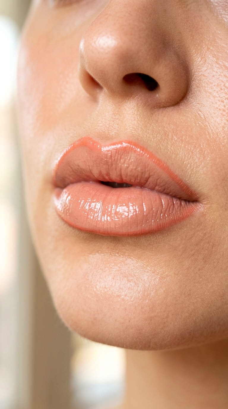 Peachy Beige Pout Makeup - 27 Viral Bold Pouty Lips Makeup Trends Taking Over 2026