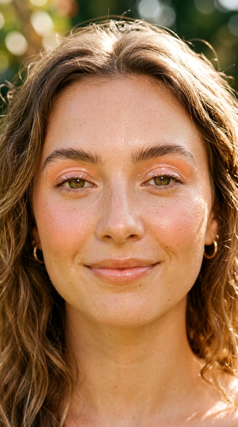 Peachy Glossy Lids - 22 Summer Colorful Eye Makeup 2026