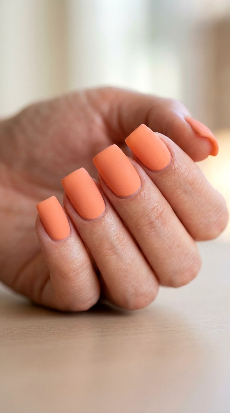 Peachy Matte Bliss - 26 Matte Spring Acrylic Nails