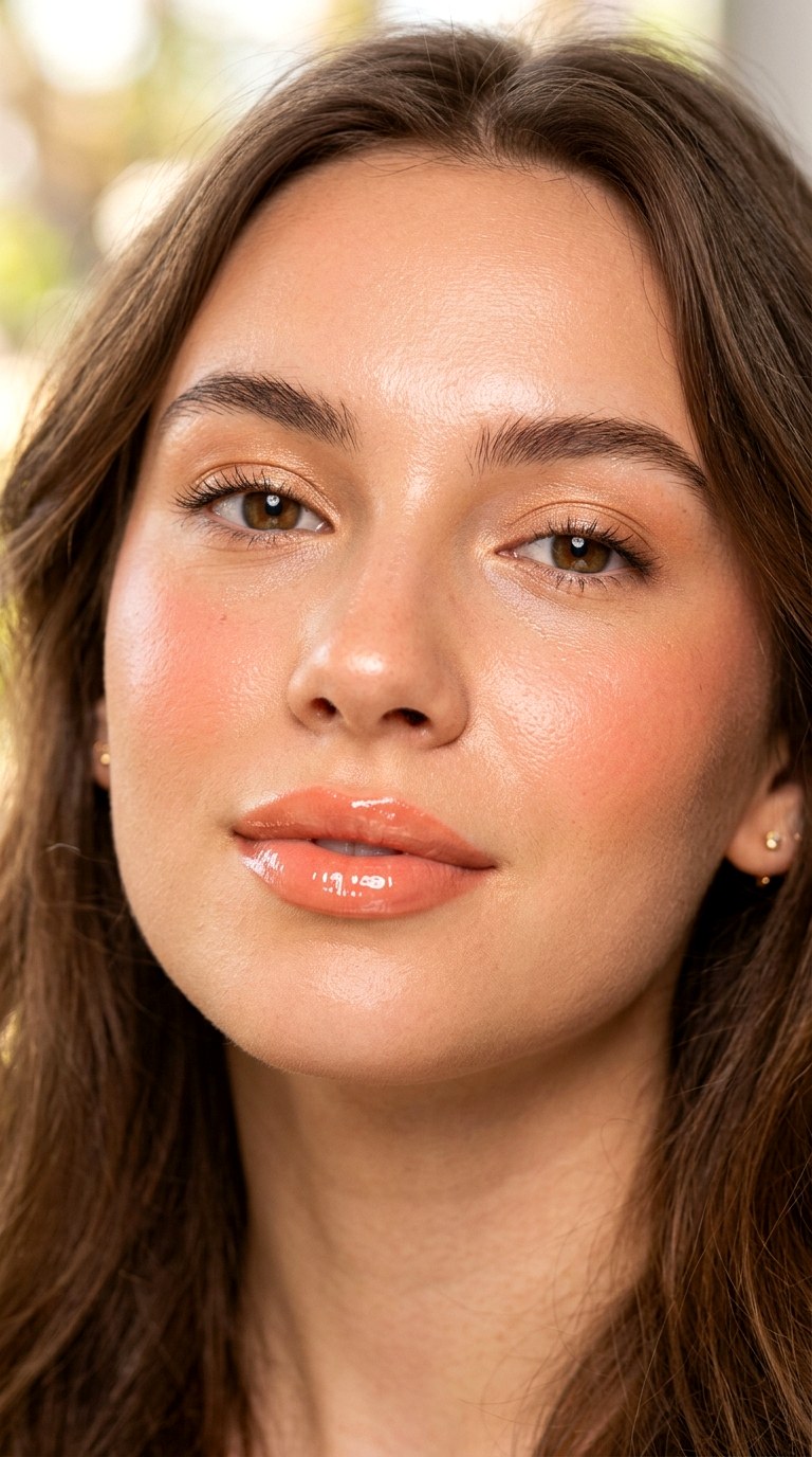 Peachy Nude Shine - 24 Trending Lip Combos 2026