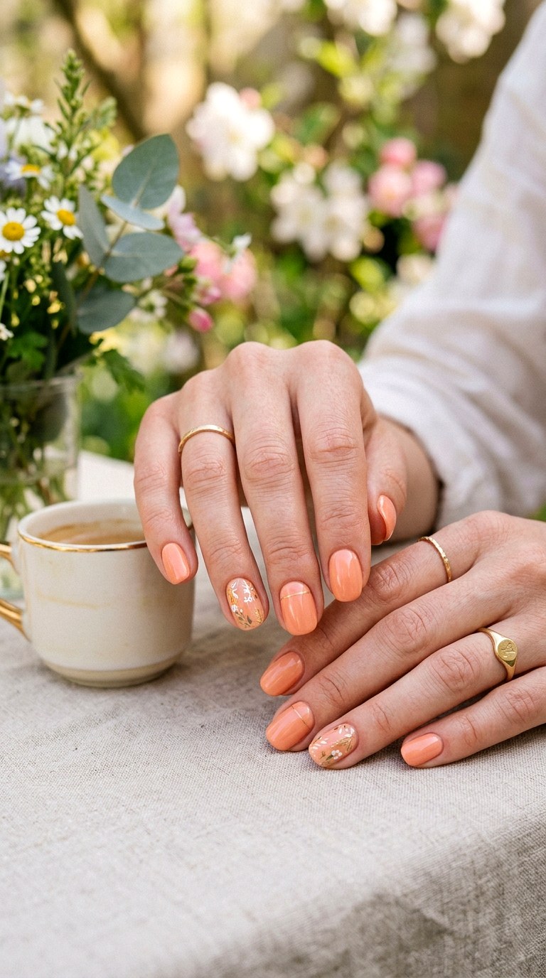 Peachy Perfection - 22 Spring Nail Inspiration Ideas for Your Next Manicure