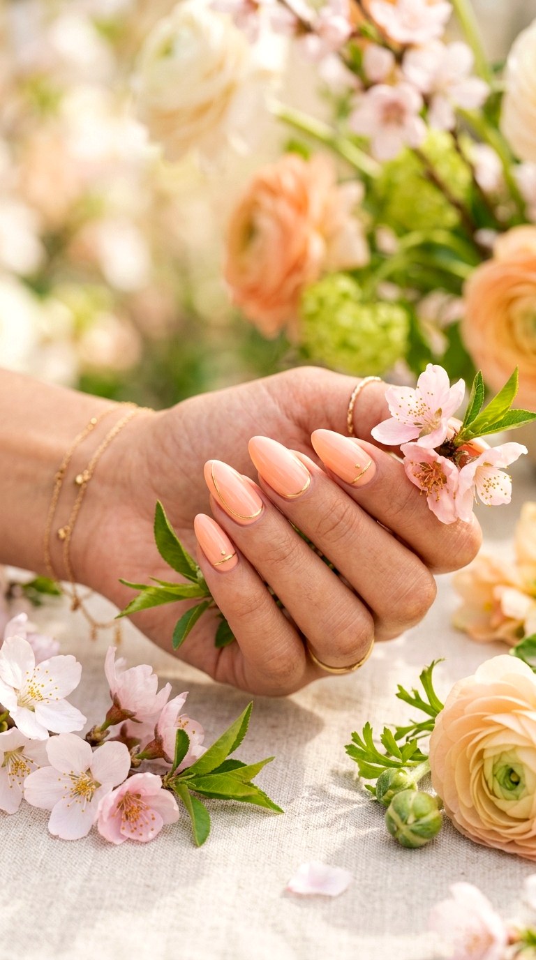 Peachy Spring Nails - 23 Trendy Spring Nail Art Ideas You Need to Try This Year