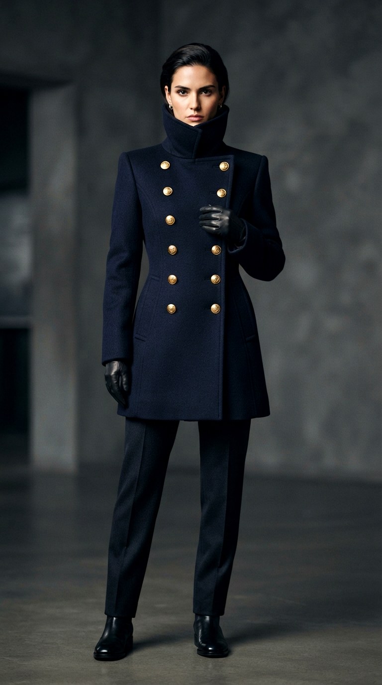 Peacoat high collar jacket - 30 high collar jacket