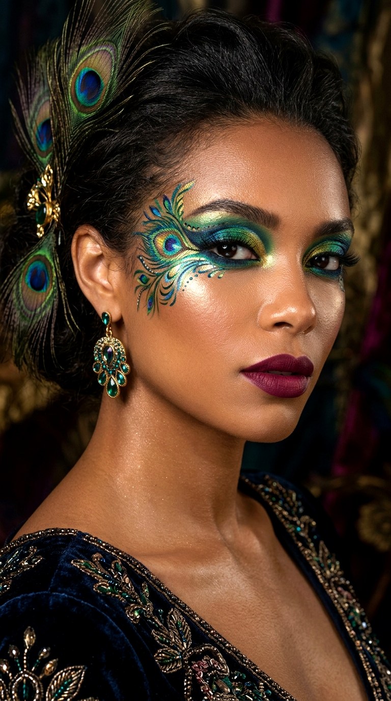 Peacock Feather Beauty - 26 makeup idea creative