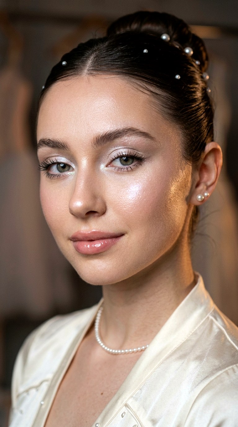 Pearl Highlight Balletcore Glam - 22 Balletcore Beauty Makeup Ideas