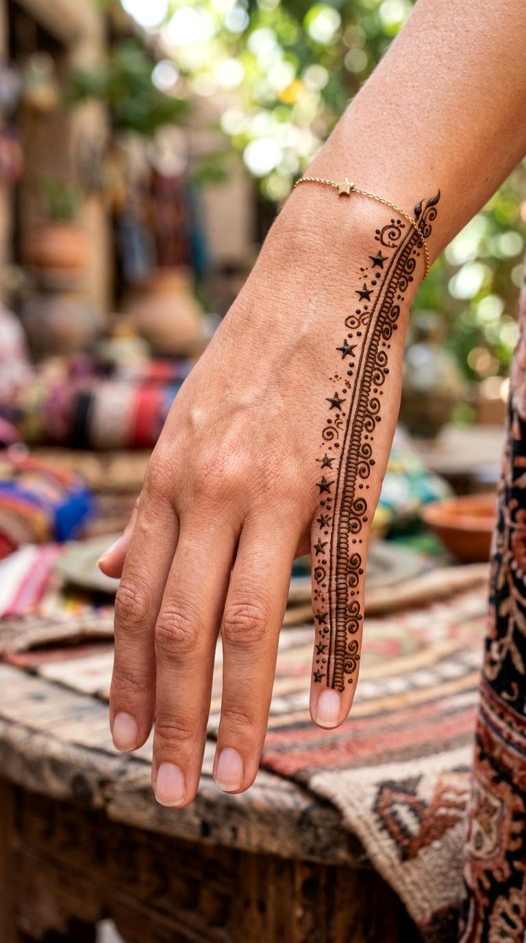 Peek a Boo Side Strip - 24 henna designs easy