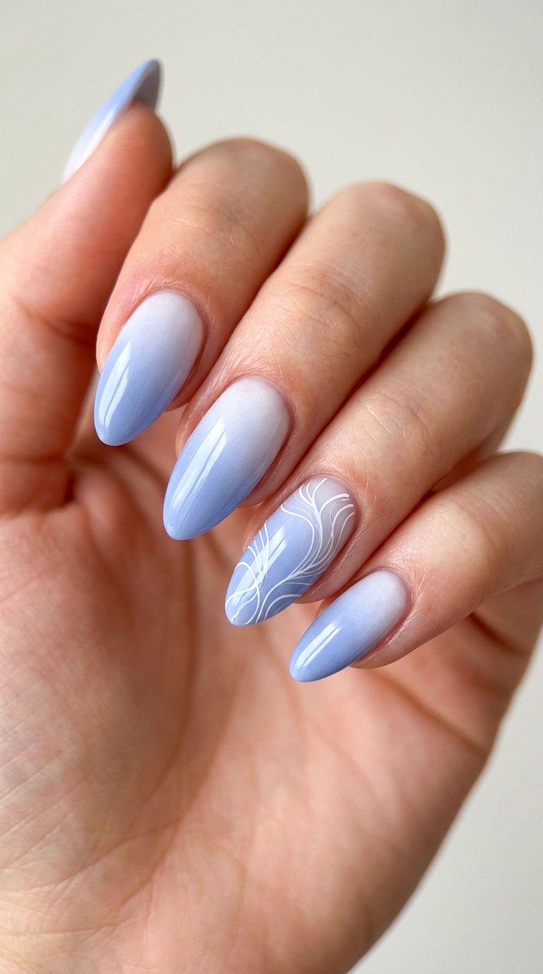 Periwinkle Blue Breeze - 30 Dreamy Spring Ombre Nails