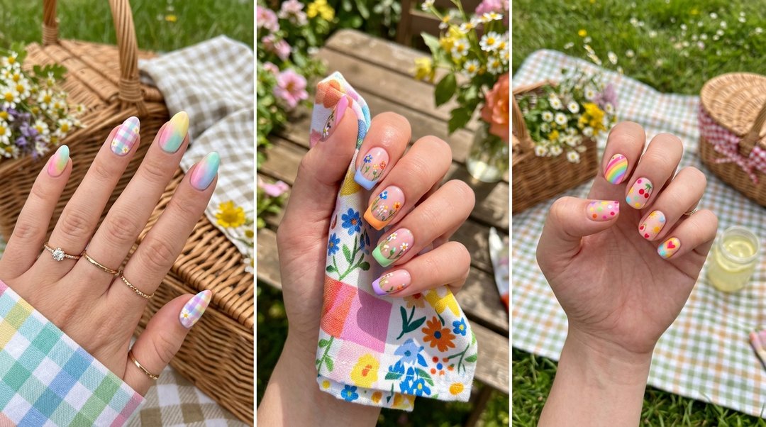 Picnic Spring Multicolor Nails
