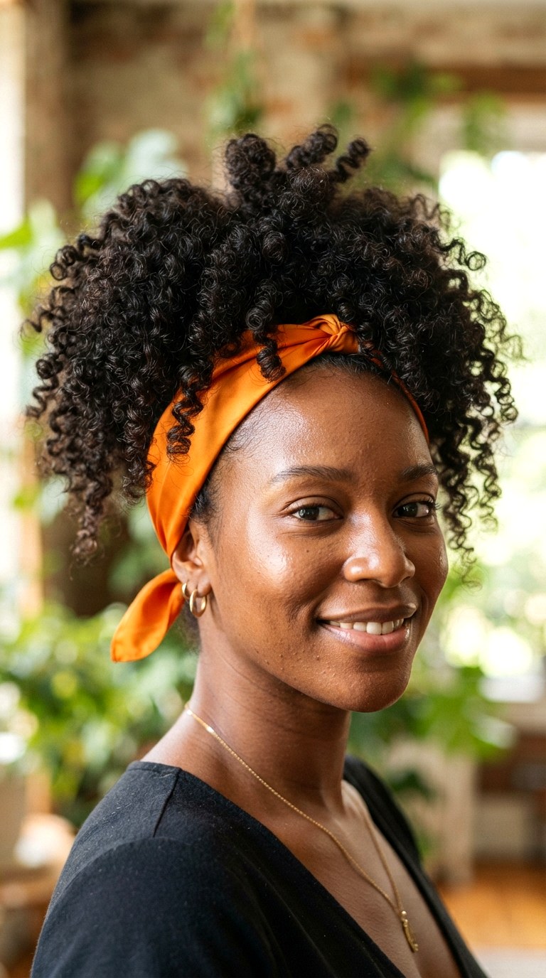 Pineapple Updo - 25 silk bandana hairstyles