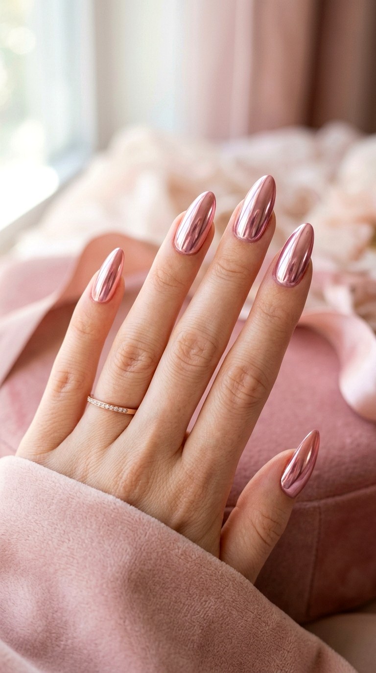Pink Chrome Nails - 30 Aesthetic Spring Nail Designs Trending on Pinterest