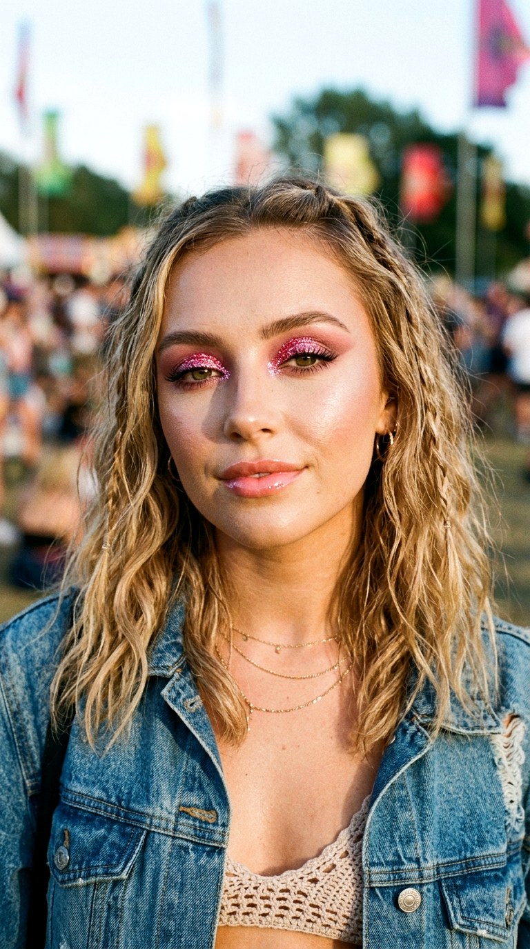 Pink Glitter Halo Eyes - 23 Strawberry Milk Pink Eye Makeup Trend Ideas for 2026