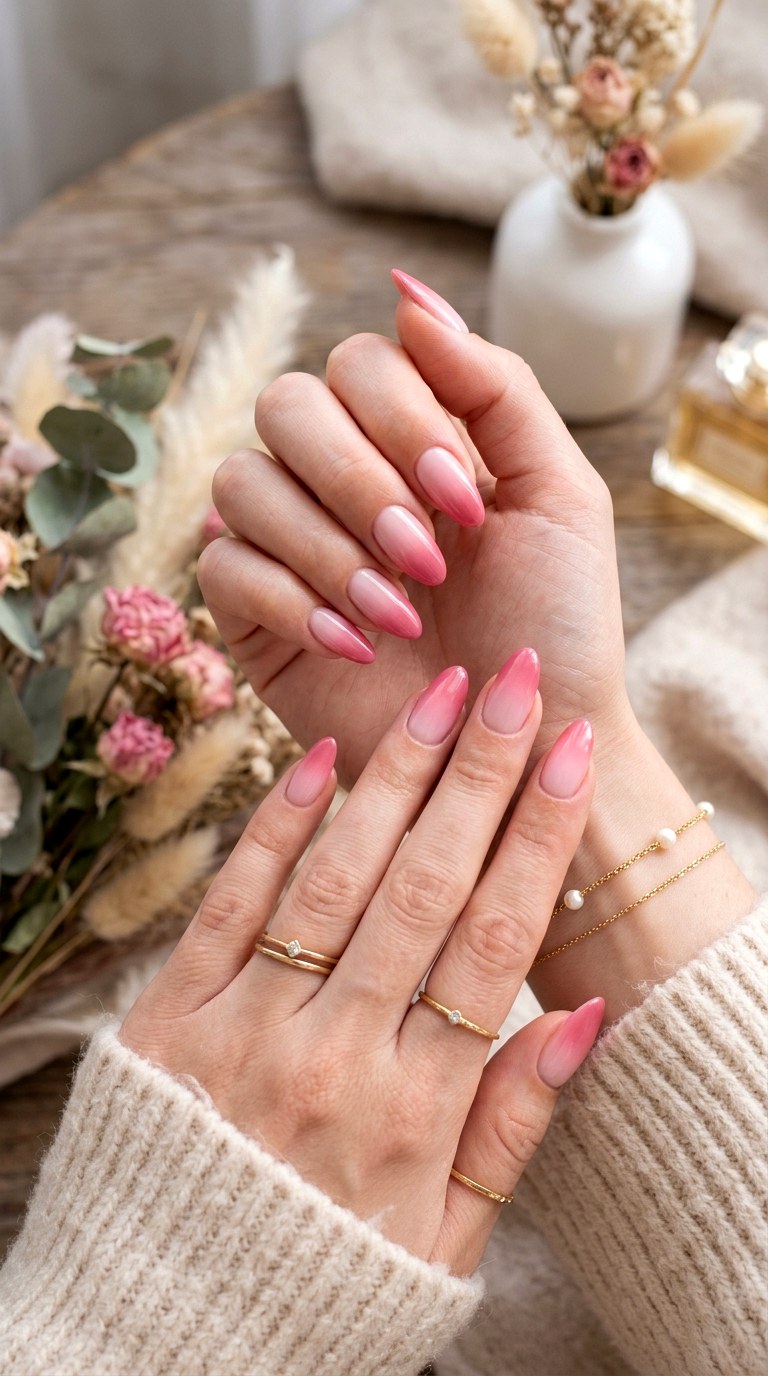Pink Ombre Nails - 30 Aesthetic Spring Nail Designs Trending on Pinterest