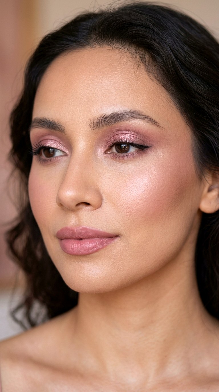 Pink Satin Glam Makeup - 28 Romantic Rosy Makeup Aesthetics