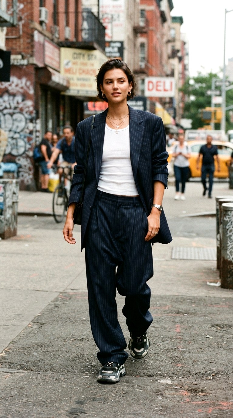 Pinstripe Street Authority - 21 baggy suit