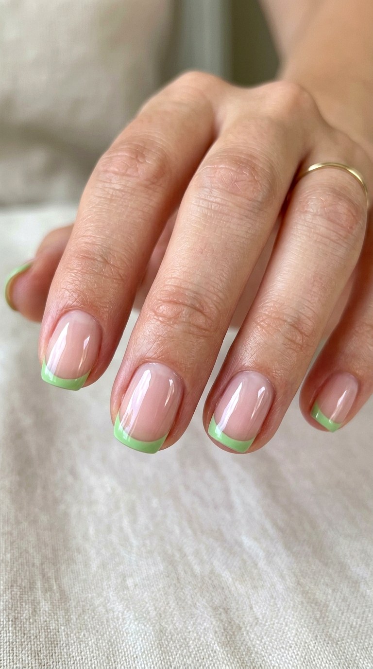 Pistachio Micro French Revival - 26 At-Home Spring Color Street Nails
