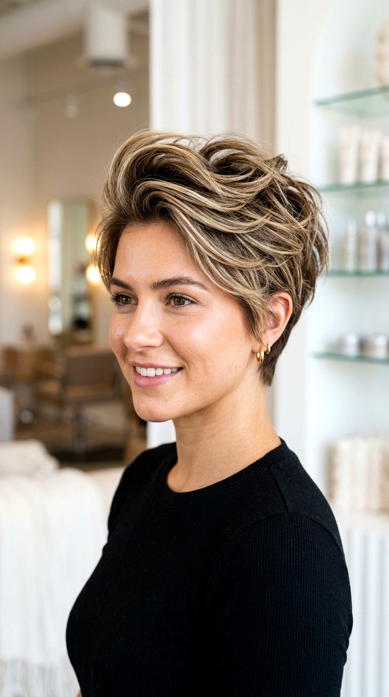 Pixie Inspired Volume on Short Hair - 24 blowouts of 90s for medium hair length