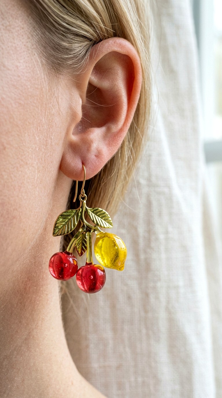 Playful Glass Fruit Charms - 20 trending earrings