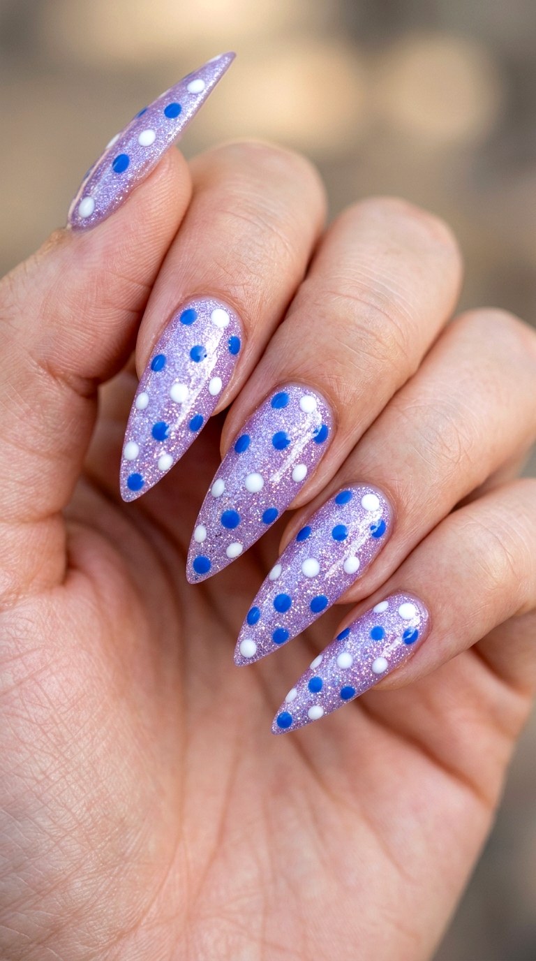 Playful Polka Dots - 25 Sleek Spring Stiletto Nails