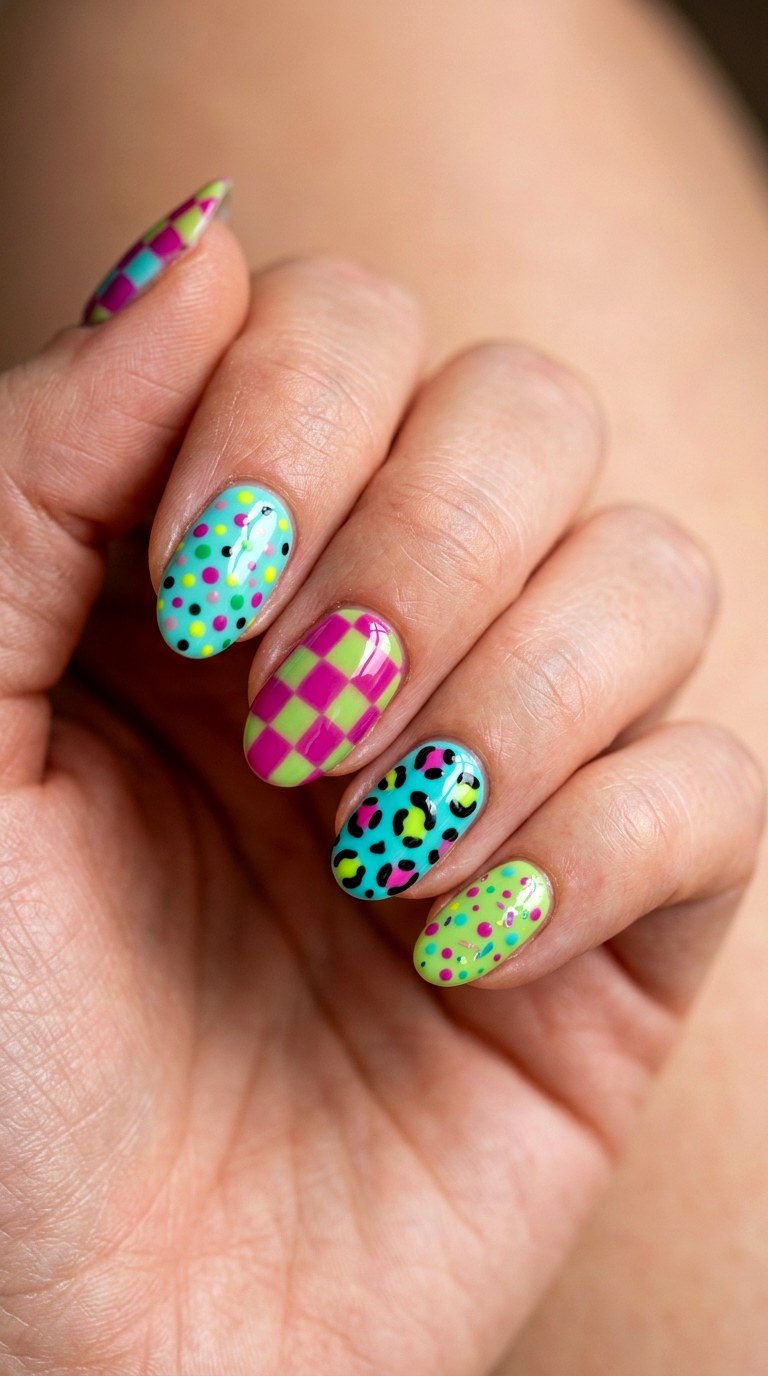 Playful Skittle Confetti Mix - 29 Fun Spring Multicolor Nails
