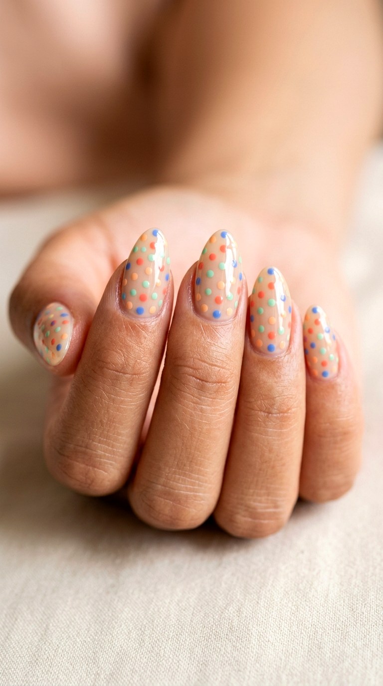 Polka Dot Rainbow Mix - 29 Subtle Spring Multicolor Nails