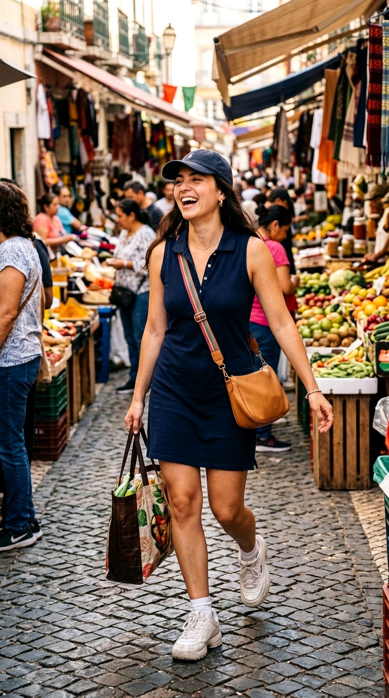 Polo Shirt Dress With Sneakers - 21 classic summer outfits