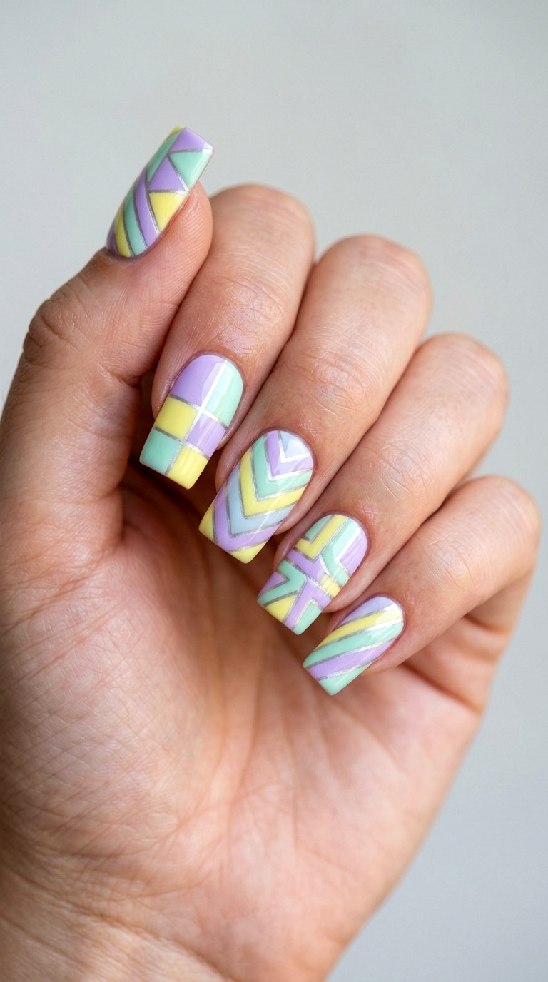 Preppy Pastel Patterns - 30 Professional Spring Acrylic Nails