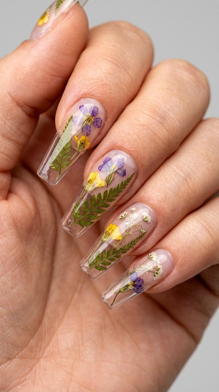 Pressd Flower Botanical Specimens - 28 Quick Spring Color Street Nails