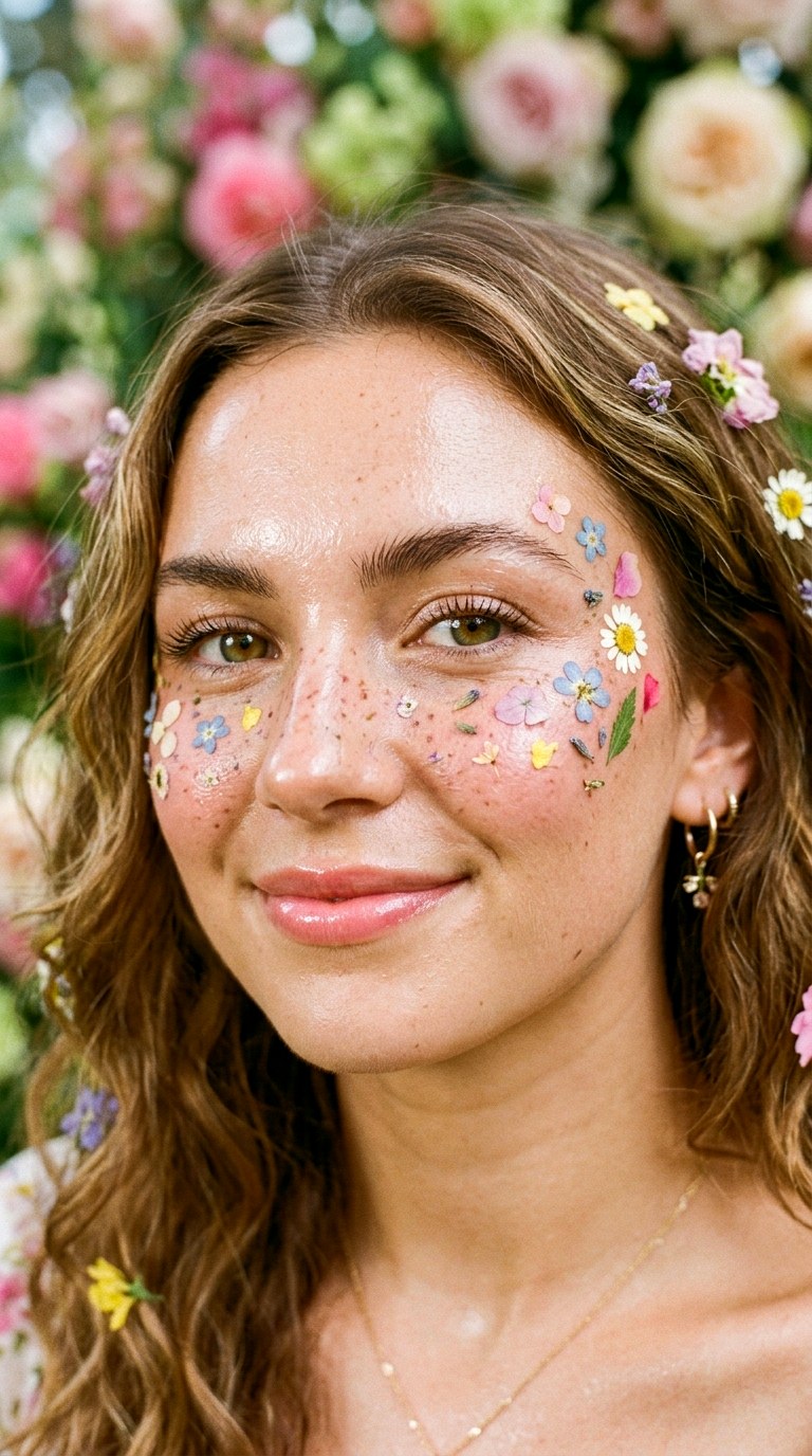 Pressed Flower Freckles - 20 Fresh Bloom Beauty Trend 2026
