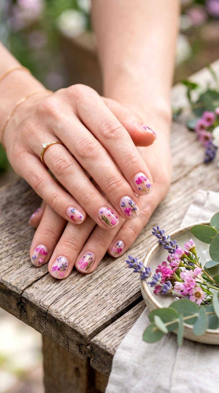 Pressed Flower Nails - 30 Gorgeous Spring Nail Designs That Are Trending Right Now