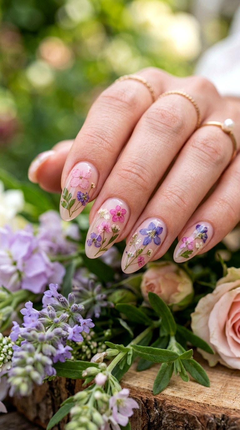 Pressed Flower Nails - 23 Trendy Spring Nail Art Ideas You Need to Try This Year