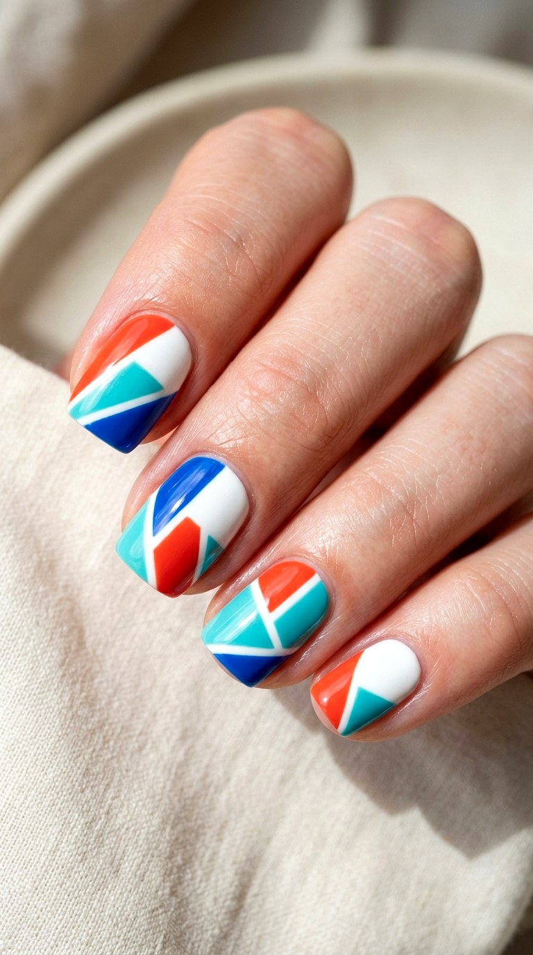 Primary Color Blocking - 25 Early Season Spring Multicolor Nails