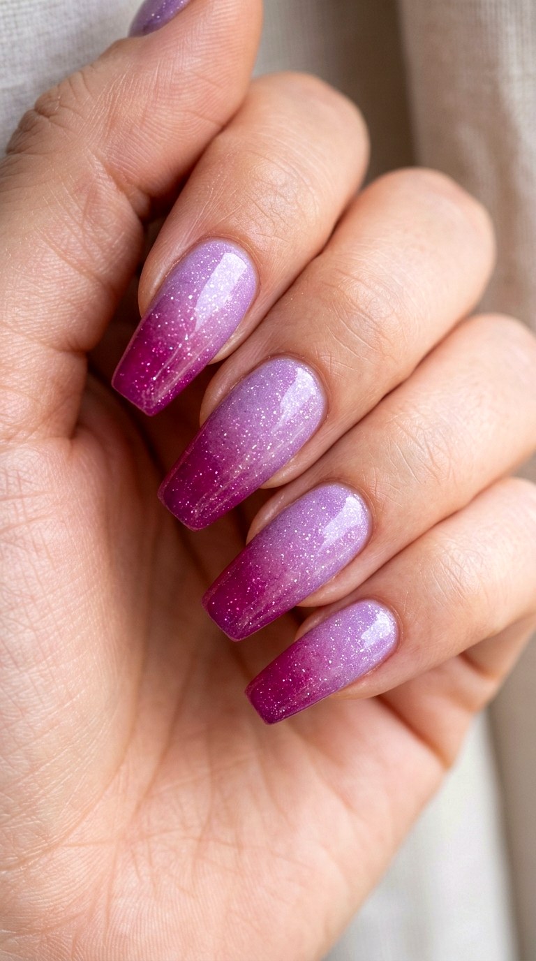 Radiant Orchid Bloom Fade - 24 Radiant Spring Ombre Nails